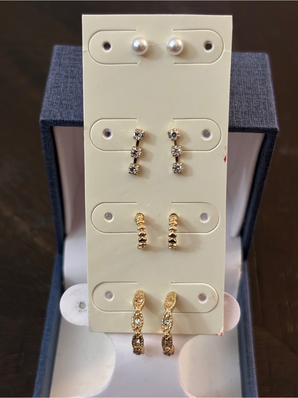 Gold and Pearl Mixed Earring Set - Elegant Studs